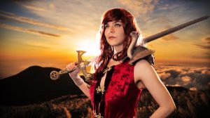 Elana Mugdan and her dragon.