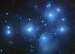 The five stars of the Pleiades constellation