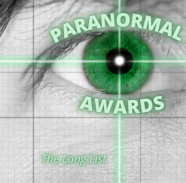 A green eye with the words Paranormal Awards The Long list written around it
