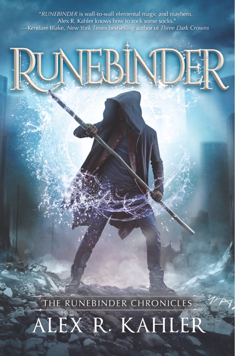 Runebinder Cover of a hooded figure holding a staff