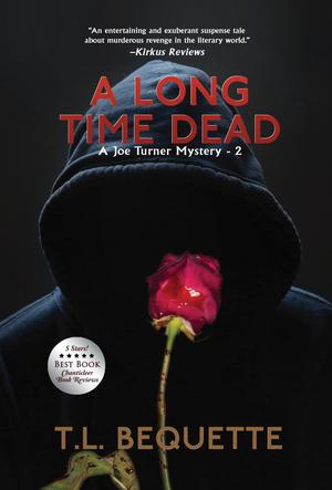 A man smelling a flower on the cover of A Long Time Dead